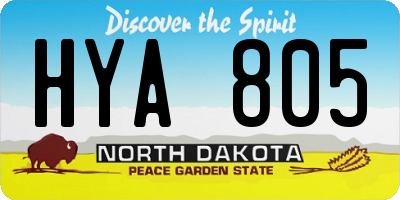 ND license plate HYA805