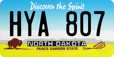 ND license plate HYA807