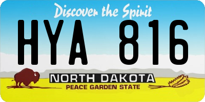 ND license plate HYA816