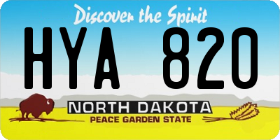 ND license plate HYA820