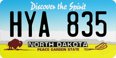 ND license plate HYA835