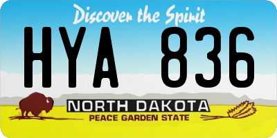 ND license plate HYA836