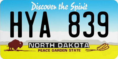 ND license plate HYA839