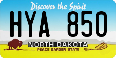 ND license plate HYA850