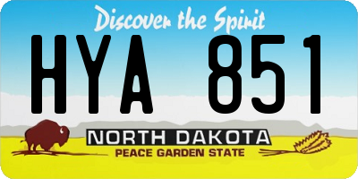 ND license plate HYA851