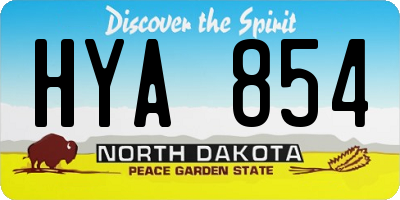 ND license plate HYA854