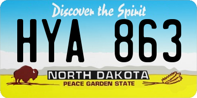 ND license plate HYA863