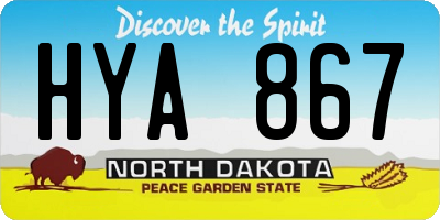 ND license plate HYA867