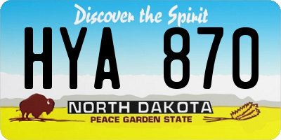ND license plate HYA870