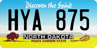 ND license plate HYA875