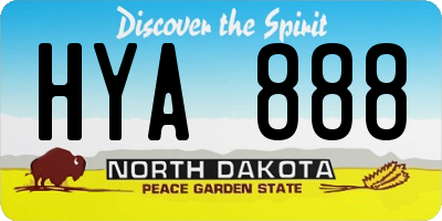 ND license plate HYA888