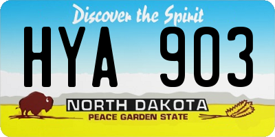ND license plate HYA903