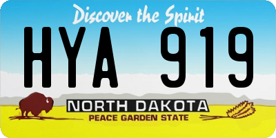 ND license plate HYA919