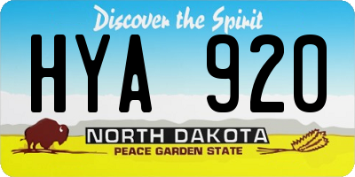 ND license plate HYA920