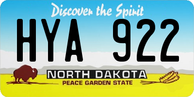 ND license plate HYA922