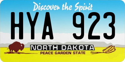 ND license plate HYA923