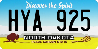 ND license plate HYA925