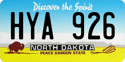 ND license plate HYA926