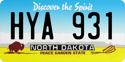 ND license plate HYA931