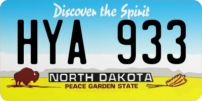 ND license plate HYA933