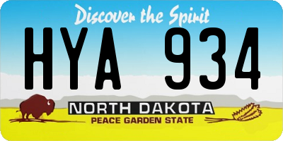 ND license plate HYA934