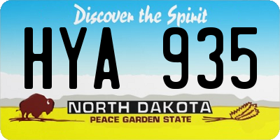 ND license plate HYA935