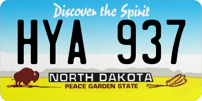 ND license plate HYA937