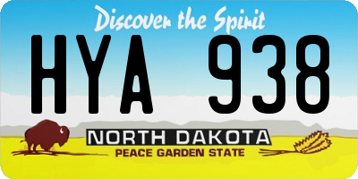 ND license plate HYA938