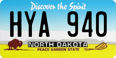 ND license plate HYA940