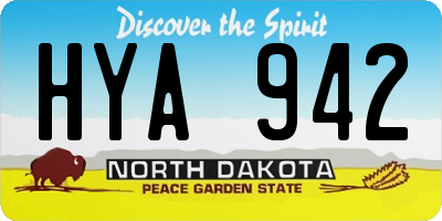 ND license plate HYA942
