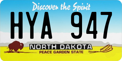 ND license plate HYA947