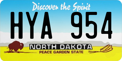 ND license plate HYA954