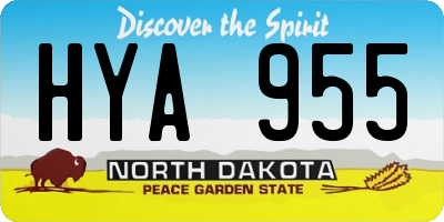 ND license plate HYA955