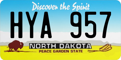 ND license plate HYA957