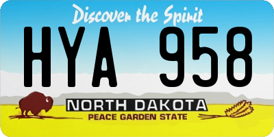 ND license plate HYA958