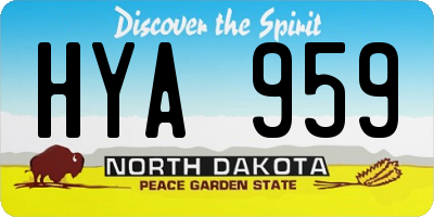 ND license plate HYA959