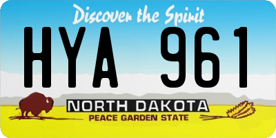 ND license plate HYA961