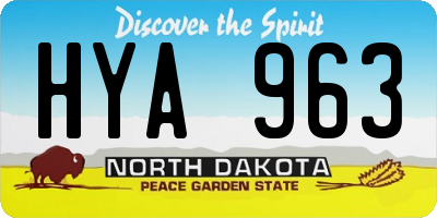 ND license plate HYA963