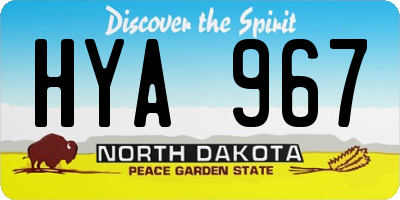 ND license plate HYA967