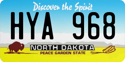 ND license plate HYA968