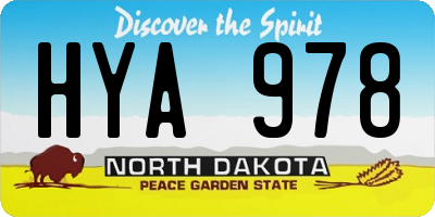 ND license plate HYA978