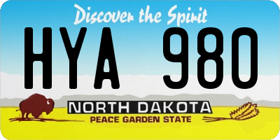 ND license plate HYA980