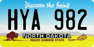 ND license plate HYA982