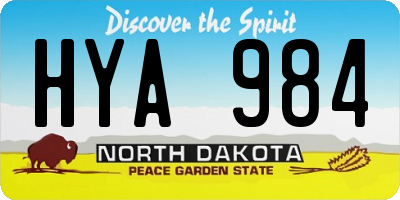 ND license plate HYA984