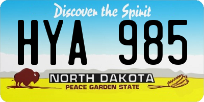 ND license plate HYA985