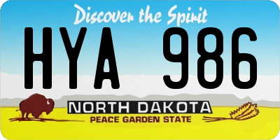ND license plate HYA986
