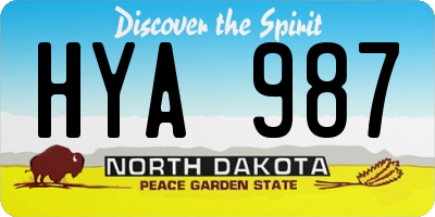 ND license plate HYA987