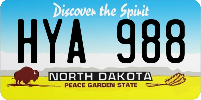 ND license plate HYA988
