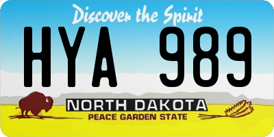 ND license plate HYA989
