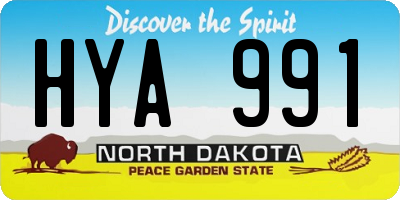 ND license plate HYA991
